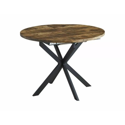 Стол обеденный SIGNAL GASTON орех винтажный/черный мат 100-135/100